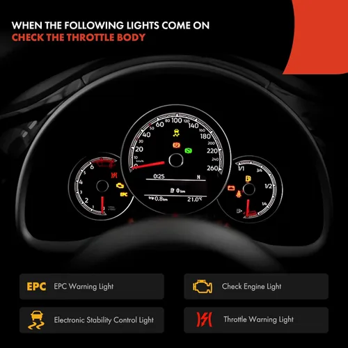 Miniatura 6 de A-Premium Cuerpo electrónico del acelerador compatible con Volkswagen Jetta 1999-2001, Beetle 1998-2001, Golf 1999-2001, L4 2.0L, Reemplazo #