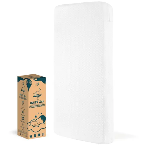 Dream On Me Baby Zzz 5” Colchón de tamaño completo para cuna y cama infantil en una caja – Certificado GREENGUARD Gold y JPMA, transpirable,
