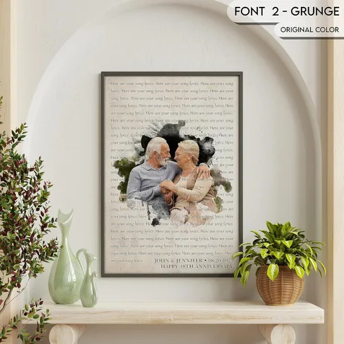 Miniatura 7 de SANTANNA Letras de música personalizadas, impresiones artísticas para decoración de pared (amor clásico y aniversario de canción favorita)