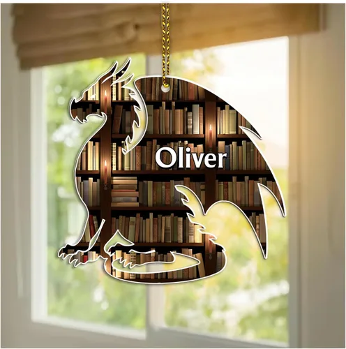 Miniatura 7 de HYTURTLE Adorno Personalizado de Pila de Libros – Nombre Personalizado y Títulos de Libros Favoritos – Acrílico para Lectores, Miembros de Clubes