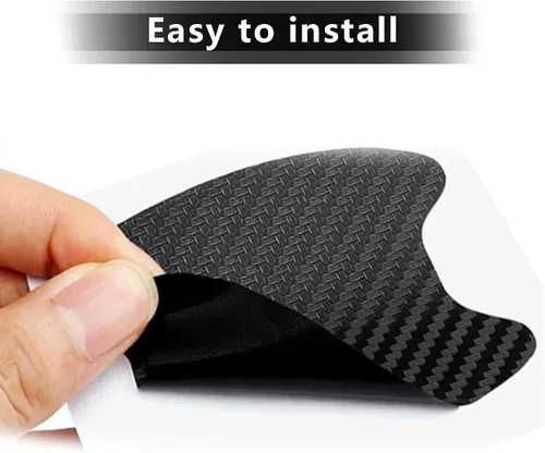 Miniatura 3 de UGSHY Paquete de 4 protectores de fibra de carbono antiarañazos para puerta de automóvil, película protectora para manija de puerta de automóvil