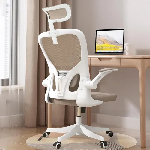 Miniatura 20 de Monhey Silla de oficina ergonómica con soporte lumbar, reposacabezas y brazos abatibles, altura ajustable, mecedora, giratoria, multiángulo de 90° a