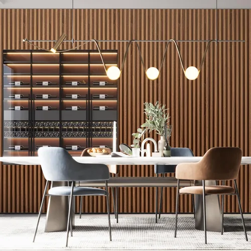 Miniatura 4 de Art3dwallpanels Paneles de pared de listones de madera, paneles de pared 3D insonorizados WPC de 104 x 6.7 pulgadas para decoración de pared Roble