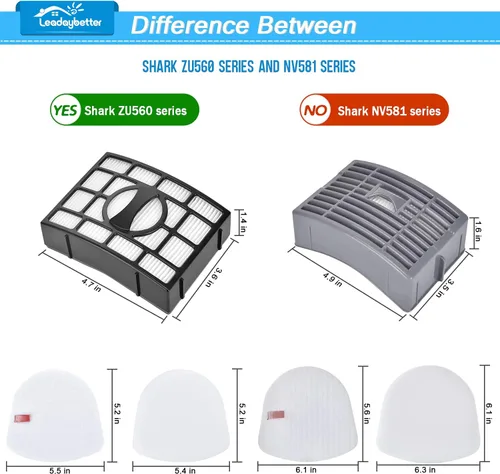Miniatura 6 de Filtro de vacío de repuesto para Shark Navigator Zero-M Lift-Away Speed Vertical ZU560 ZU561 ZU562 ZU572 UV650 UV725 ZU660 CU530 ZD400 ZD402 ZD201