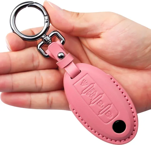 Miniatura 15 de Tukellen Compatible con llave de Nissan, funda de cuero genuino hecha a mano para Altima Pathfinder Armada Murano Maxima Rogue Infinity Smart Remote