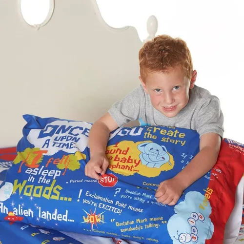 Miniatura 4 de Playtime Edventures - Funda de almohada Playtime Story-Time con más de 20 frases e imágenes para principiantes. - Funda de almohada de microfibra