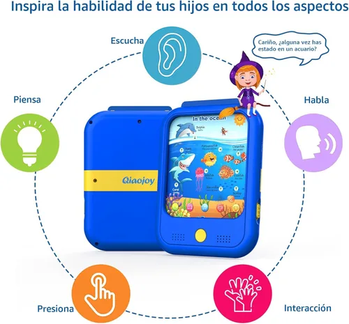 Miniatura 5 de Qiaojoy Tableta de aprendizaje para niños, almohadilla de aprendizaje educativa para niños de 2 a 5 años para aprender alfabetos, números