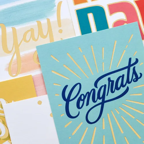 Miniatura 6 de Hallmark Tarjetas de felicitación surtidas (24 tarjetas con sobres) para graduaciones, promociones, compromisos, nuevos trabajos, anuncios de bebés