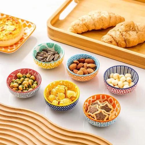 Miniatura 3 de KitchenTour Juego de Platos para Salsa de Soja de 2.7 oz, Juego de Cuencos de Cerámica para Salsas, Cuencos de Porcelana para Salsas de Inmersión