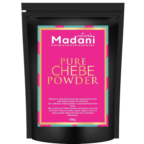 Madani Naturals Auténtico polvo puro de Chad África, ingredientes orgánicos naturales, fórmula saludable para el crecimiento del cabello, ayuda a
