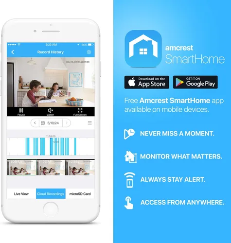 Miniatura 11 de Amcrest Cámara WiFi 1080P para interiores, cámara de niñera, cámara para perros, monitor de sonido y bebé, detección de personas y mascotas, ASH21-B