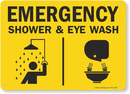 Miniatura 2 de SmartSign - S-4224-PL-10 Letrero "Ducha de Emergencia y Lavado de Ojos" 7" x 10" Plástico Verde