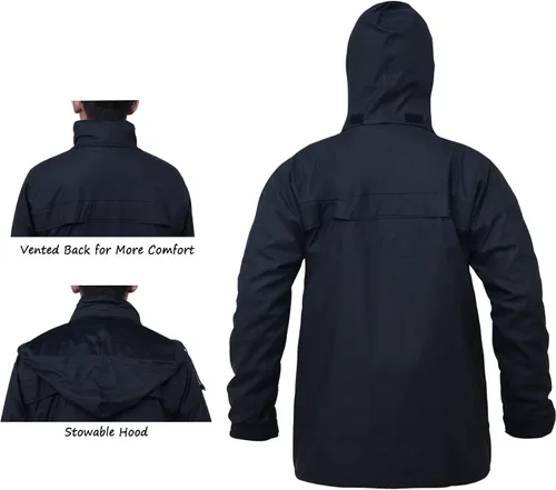 Miniatura 3 de KYBKDYY Trajes de lluvia para hombre, impermeable, para el trabajo, ligero, para lluvia