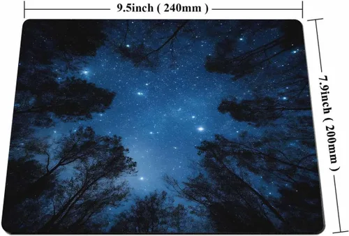 Miniatura 2 de Smooffly - Tapete de mouse para juegos personalizada con diseño de sublime paisaje de cielo nocturno con la Vía Láctea y los árboles, rectangular