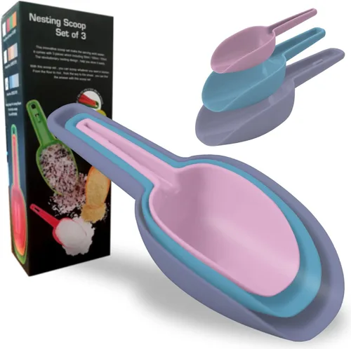 Miniatura 11 de Paquete de 4 cucharas de plástico para recipientes, cuchara de plástico para cubitos de hielo, cucharas de harina, productos secos, granos de café