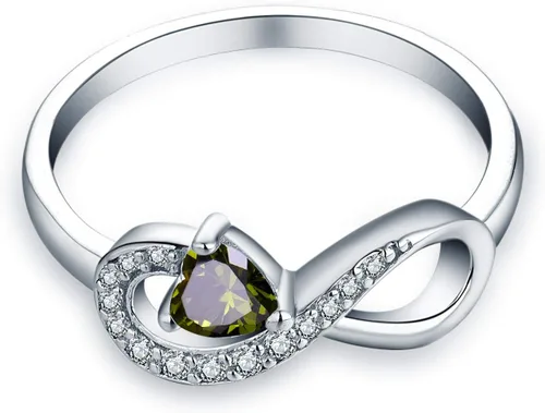 Miniatura 71 de Anillo Jo Wisdomo de compromiso. de plata esterlina, con corazón e infinito, anillo de amistad, para ella