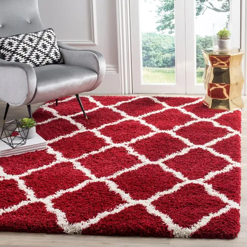Miniatura 6 de SAFAVIEH Hudson Shag Collection - Alfombra extragrande de 11 x 15 pies, diseño de enrejado, no desprende pelusa y de fácil cuidado, 2 pulgadas