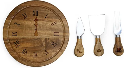 Miniatura 2 de PICNIC TIME Disney Princess Cenicienta Juego de Tabla para Queso Brie de Acacia y Cuchillo, Tabla de Charcutería con Cajón Giratorio y Herramientas