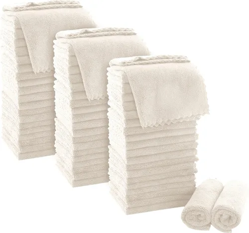 Miniatura 36 de MOONQUEEN Juego de Toallitas Ultra Suaves Premium - 12 x 12 pulgadas - Paquete de 72 - Secado Rápido - Paños de Baño de Terciopelo Coral Altamente