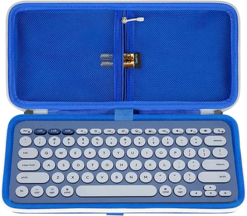 Geekria Funda de transporte para teclado, funda protectora de viaje rígida para teclado compacto pequeño, compatible con Logitech K380, Logitech