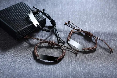 Miniatura 5 de XUANPAI Custom Bracelet for Couples,Personalized Matching bracelet,Handmade Long Distance Relationship Bracelet Adjustable Rope Couples Bracelet