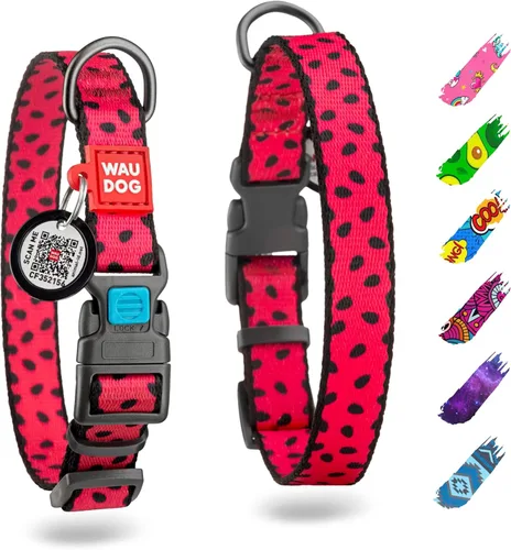 Miniatura 7 de Collar de Nylon para Perros WAUDOG - Collar Ajustable para Perros Grandes, Pequeños y Medianos - Collares Separables para Cachorros de Razas Grandes