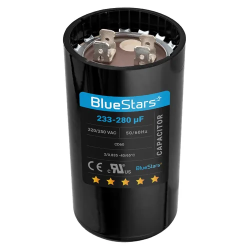 Miniatura 31 de [[Listado UL] BlueStars 108-130 uF MFD 110-125 VCA voltios ±20% 50/60 Hz CD60 Condensador de arranque redondo AC Pieza de repuesto eléctrico