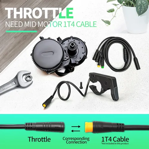 Miniatura 4 de Bicicleta eléctrica 3pin hembra pulgar acelerador amarillo impermeable enchufe acelerador para BBS01 BBS02 BBSHD motor medio Accesorios de bicicleta