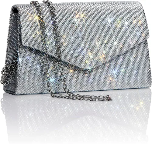 Bolsas de noche brillantes para mujer, bolso de mano con diamantes de imitación para fiesta, graduación, boda