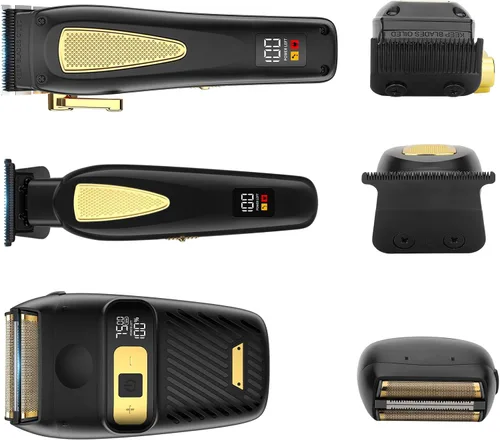 Miniatura 6 de Zesuti Juego de cortapelos de peluquero inalámbrico para hombres, kit profesional de corte de pelo y recortadora de hoja en T sin espacio y Negro 949