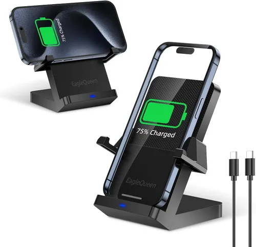 Cargador inalámbrico, soporte de carga inalámbrica rápida de 15 W, estación de carga inalámbrica para iPhone 15/14/13/12/11/XR/XS/8, Samsung Galaxy