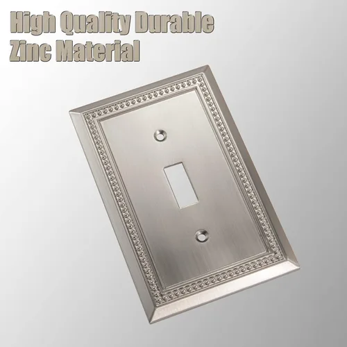Miniatura 2 de Henne Bery Sunken Pearls - placa decorativa de pared para interruptor (Palanca simple, 2 unidades, níquel satinado)