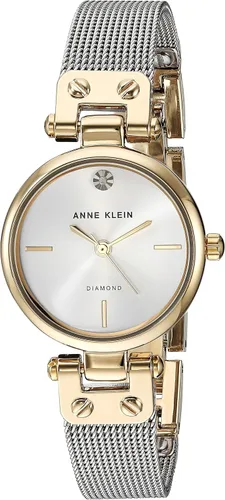Miniatura 9 de Anne Klein Reloj de pulsera de malla con detalles de diamantes para mujer