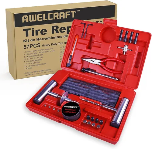 Miniatura 9 de AWELCRAFT Kit económico de reparación de neumáticos para fijar pinchazos y tapar planos, paquete de 10 piezas, ideal para automóviles, camiones