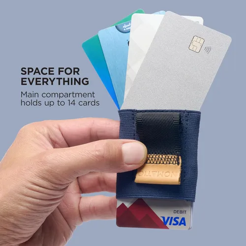 Miniatura 6 de NOMATIC Cartera delgada y minimalista con bolsillo frontal para hombres y mujeres, con capacidad para 4-15 tarjetas, con dinero en efectivo oculto