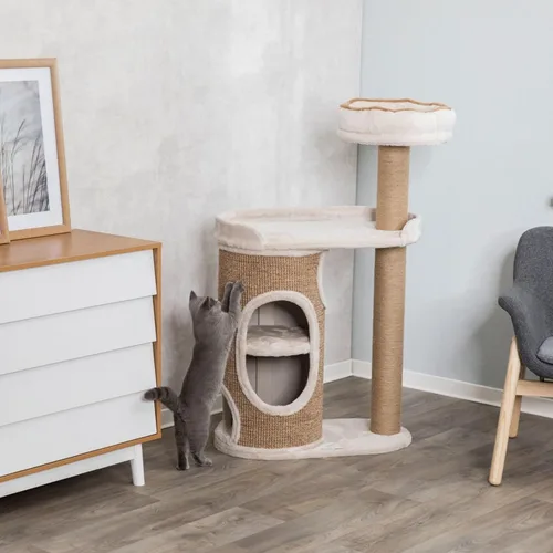Miniatura 3 de Trixie Falco - Torre para gatos de 46 pulgadas, postes rascadores de sisal, condominio para gatos de 2 pisos, plataformas de felpa, cama extraíble