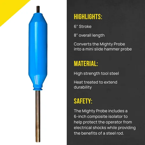 Miniatura 4 de T&T Tools - Adaptador deslizante de sonda potente resistente, adaptador de martillo deslizante de 6 pulgadas para varillas de sondeo, sonda de suelo