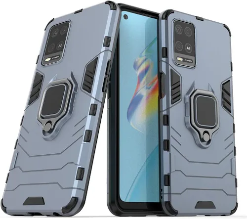 Miniatura 8 de Compatible con Oppo A54 4G, funda Oppo A55 4G, soporte de anillo de metal, parachoques duro a prueba de golpes