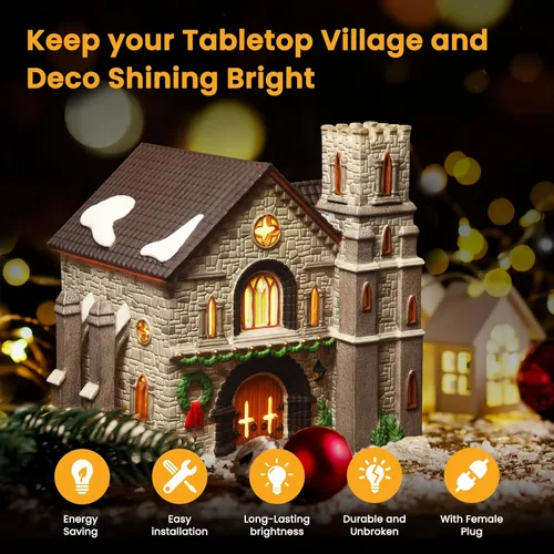 Miniatura 2 de Sistema de iluminación, cable de accesorios verde de 9.8 pies con bombillas de fusible de repuesto C7 de 5 LED, cable de luces de molde por soplado