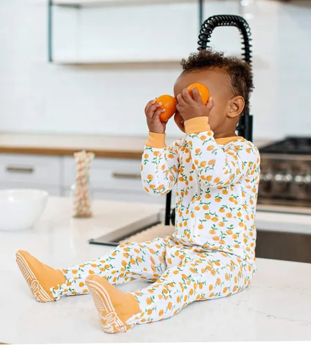 Miniatura 3 de Burt's Bees Baby - Pijama para niña, con cremallera delantera y pies cerrados antideslizantes, de algodón orgánico 100%, para niñas pequeñas