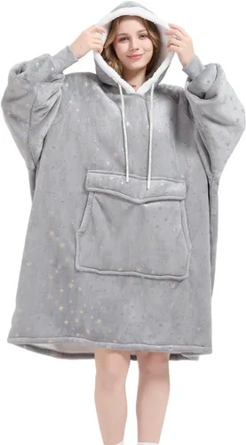 Miniatura 8 de Qeils Manta con Capucha Portátil para Mujeres, Cómoda Sudadera Sherpa como Regalo de Cumpleaños y Navidad, Chaqueta de Gran Tamaño con Capucha