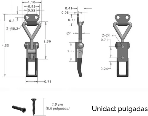 Miniatura 4 de E-TING Juego de 6 abrazaderas de palanca ajustables con cierre de hasp de liberación rápida 4001, capacidad de sujeción de 100KG 220LBS, abrazaderas