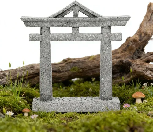 Miniatura 2 de livelyfish Decoraciones japonesas para pecera, decoración asiática de acuario Torii, adorno de puerta de Torii, santuario japonés, pagoda oriental