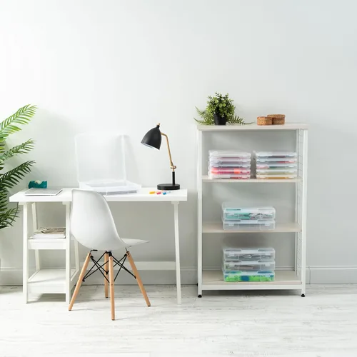 Miniatura 7 de IRIS USA - Paquete de 6 cajas de almacenamiento transparente de plástico para papel de álbumes de recortes de 12 x 12 pulgadas, organizadores