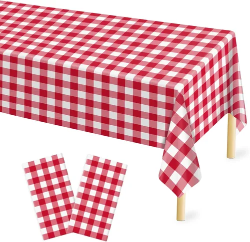 Miniatura 37 de Mulbozy 2 piezas de mantel de plástico negro para mesa rectangular, 54 × 108 pulgadas, fundas desechables de mesa para fiestas negras