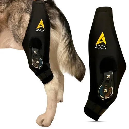 Miniatura 5 de AGON Rodillera para perros – Rodillera profesional para perros con estabilizador de bisagra ajustable – Rodillera de neopreno premium para soporte