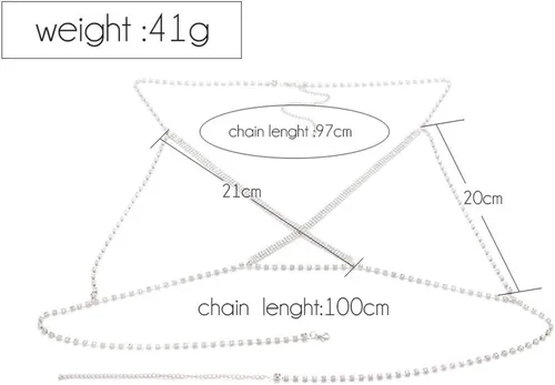 Miniatura 6 de CanB Sexy Chest Crossover Crystal Bra Body Chains Bralette Chain Bikini Beach Nightclub Chain Harness Body Accessories Jewelry for Women and Girls
