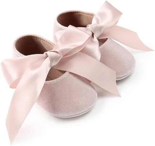 Miniatura 4 de Mary Jane - Zapatos de princesa para bebé, zapatos planos para niñas que ya caminan con suela de goma antideslizante y moño