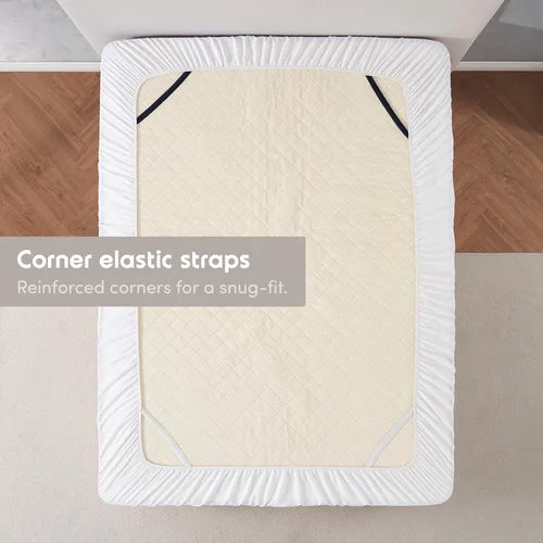 Miniatura 5 de Nestl Sábana bajera ajustable blanca de bolsillo extra profundo para niños, sábana bajera de lujo tamaño individual que solo se adapta fácilmente a