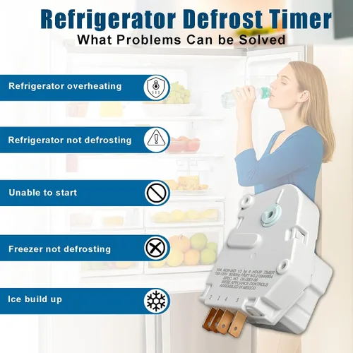 Miniatura 4 de AP2592907 - Temporizador de descongelación para refrigerador, 120 V, 6 horas, 21 minutos, temporizador 215846604 para refrigerador y congeladores